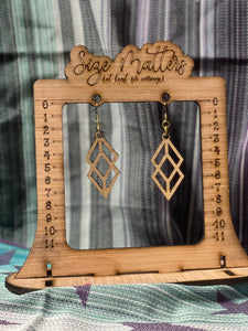 Laser cut wooden earrings
