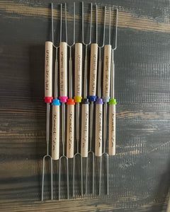 Laser engraved s’mores sticks